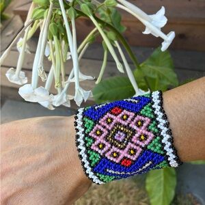 Shipibo Beaded Ceremonial Cuff Bracelet